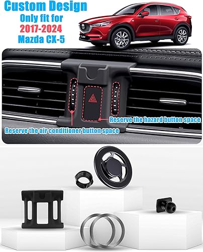 Miniatura 9 de Mengfly Soporte para teléfono de coche soporte para teléfono de ventilación de aire soporte para coche para Mazda CX-5 2017 2018 2019 2020 2021 CX-8