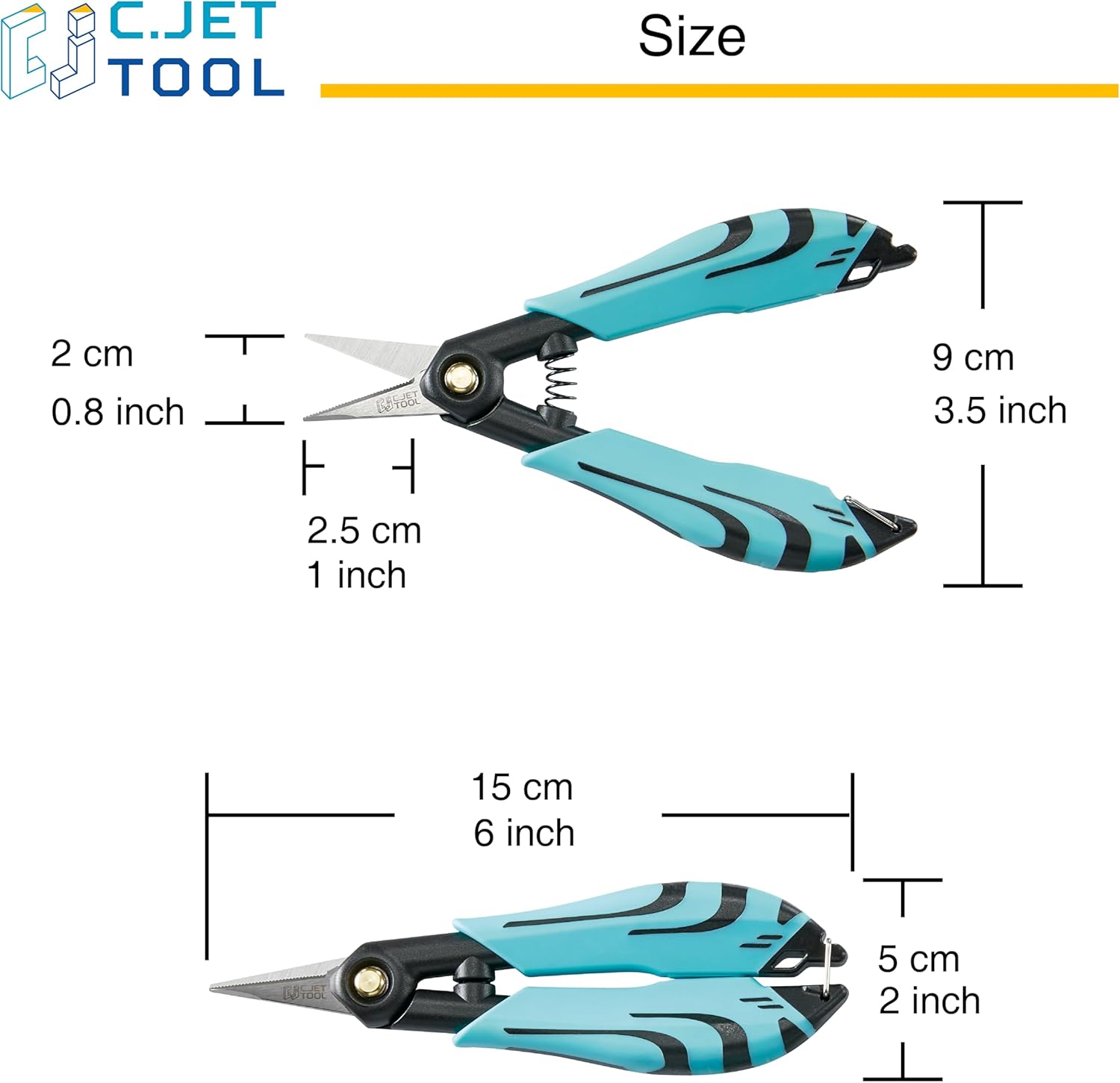 C.JET TOOL Precision Braided Fiber Optic Scissors, Wire Kevlar Cutter, Fiber Optic Tools for Optic Cable, Kevlar Fabric, Braided Fishing Line, Gardening, Carton Opening, Ergonomic Handle Design
