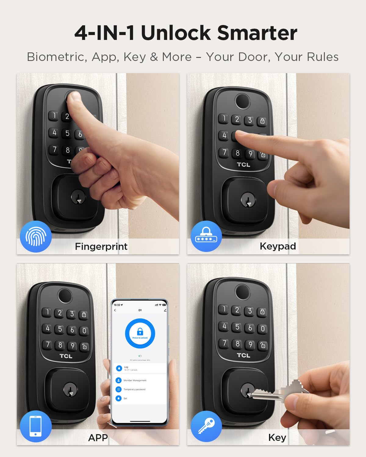 Serrure électrique de porte à empreintes digitales