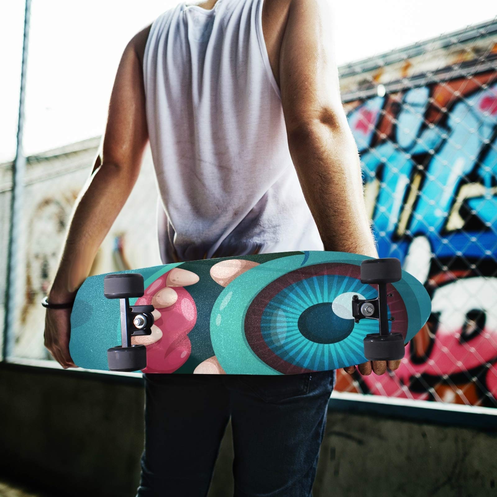 Grip Anti-dérapant Personnalisé Pour Skateboard – Diable Fantôme Sucré, Taille 84x23cm, Autocollant Résistant