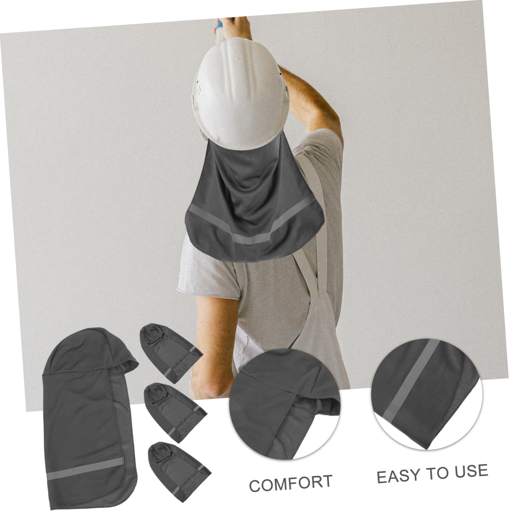 HOMSFOU Visera para El Sol Casco De Seguridad Parasol Gorra con Calavera Protector De Sudor Reflectante Viseras para Casco Gorra con Cuello Bandas Protectoras para El Sol