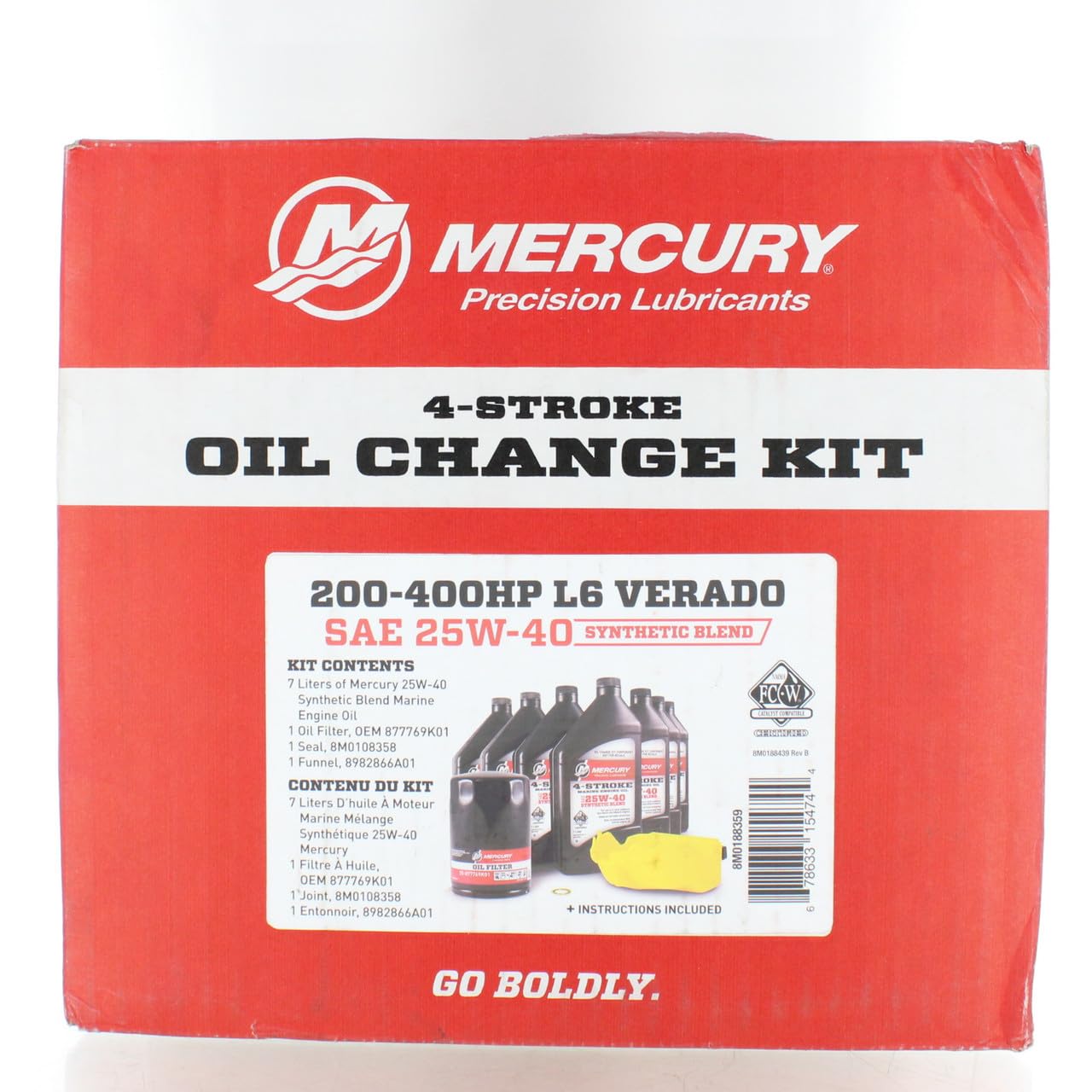 Mercury 200-400HP L6 Verado Oil Change Kit 8M0188359