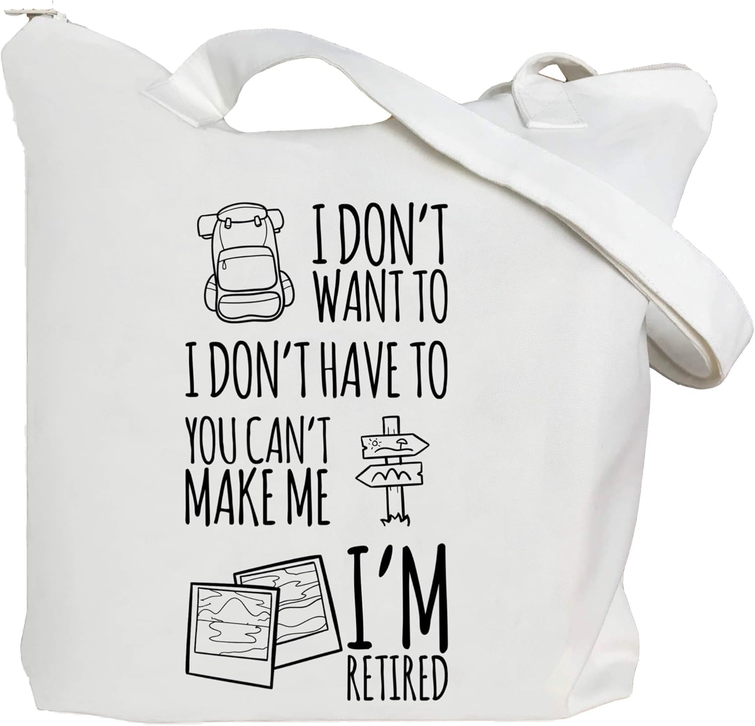 Shelftify Retirement Tote Bag With A Zipper Two Open