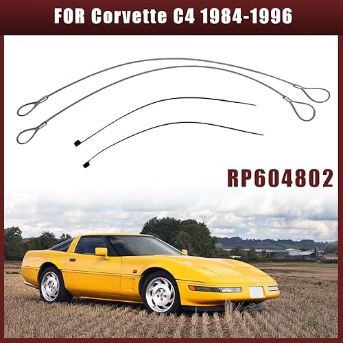 Miniatura 5 de Kit de cables de liberación de capó de emergencia de 4 piezas para Chevrolet Corvette C4 1984-1996, accesorios de reemplazo directo RP604802