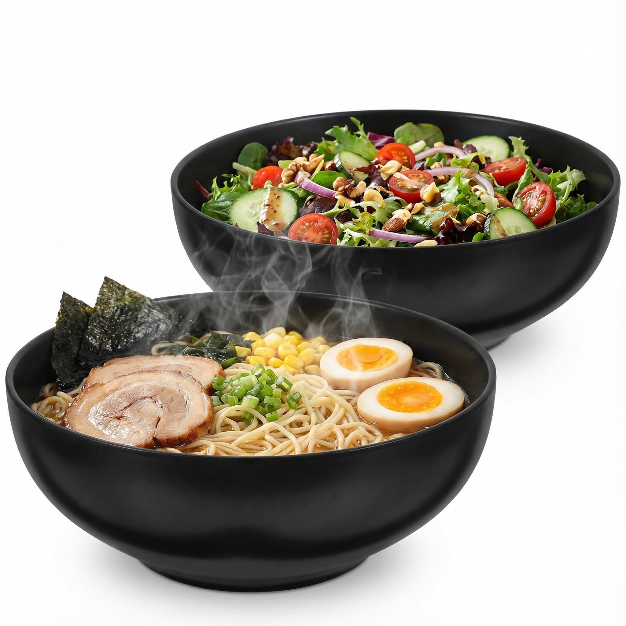 Ramen nouilles bol haut de gamme noir 19 cm lot de 2 HEMOTON