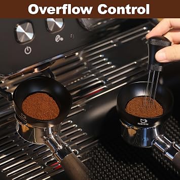 54mm Dosing Funnel and Espresso Distribution Tool Set, Magnetic Coffee Funnel, Espresso Tools Espresso Accessories (Black)
