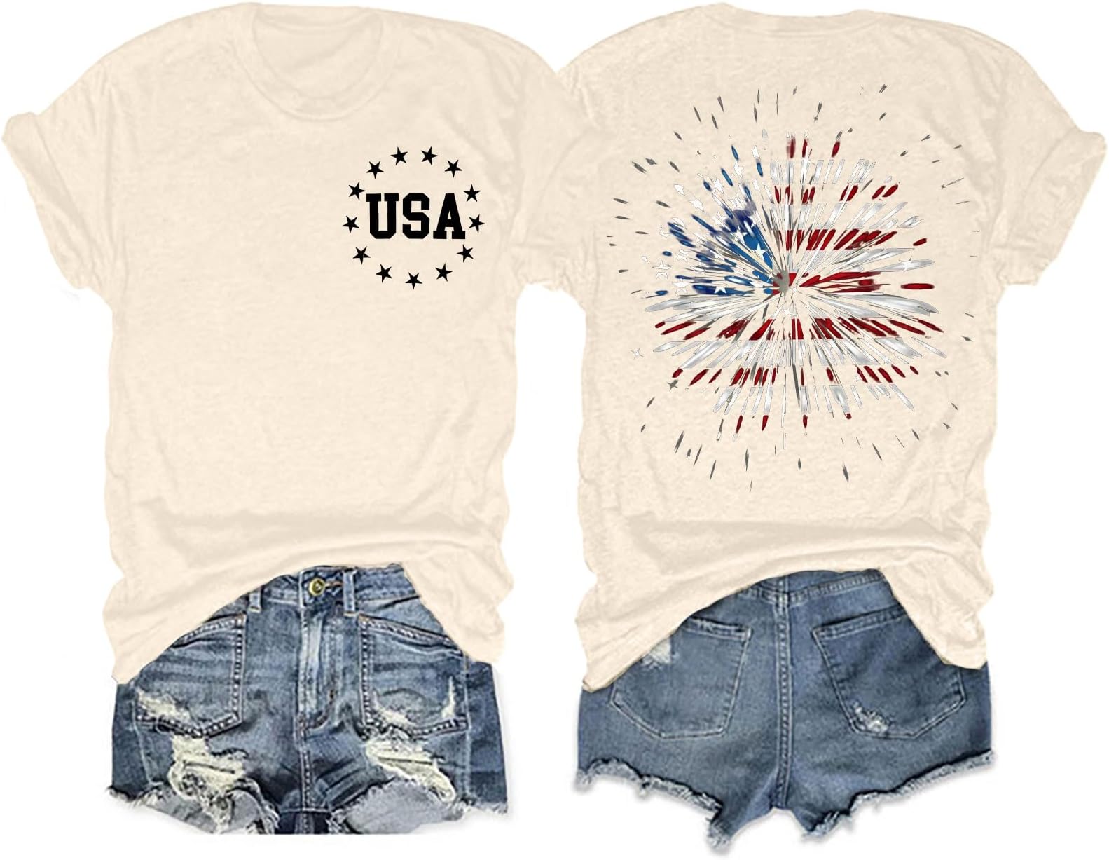 Anbech Womens Western Graphic Cowgirls Shirt Rodeo Print Tops Short Sleeve Cowboy Tops