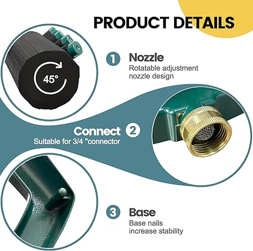 Miniatura 2 de Aspersor para patio, rociador giratorio de jardín para cobertura de área grande, rociadores de césped y patio