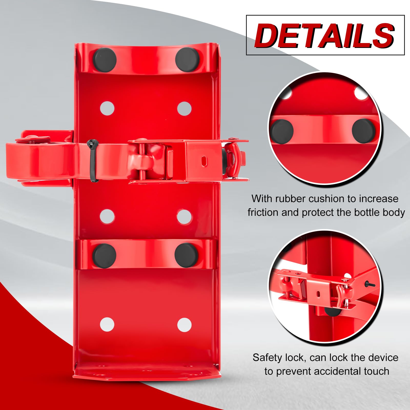 Zonon Soportes de metal resistentes para extintor de incendios, soporte de pared para extintor de incendios para el hogar, garaje, escuela, RV, vehículo, barco, camión (1 unidad, 5 libras)