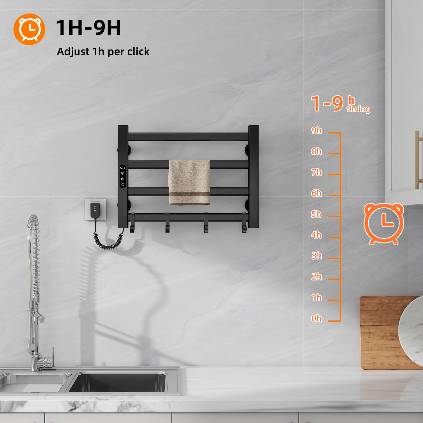 Snelle handdoekverwarmer 5L 150W Wit