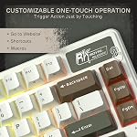 RK ROYAL KLUDGE L75 Clavier mécanique de montage d'étanchéité avec clés Knob/Macro & Plaque nominative tactile, Tri-mode 75% TKL Clavier sans fil BT/2.4G/USB-C, Swappable à chaud, Pro Logiciel, massif 8000mAh pile