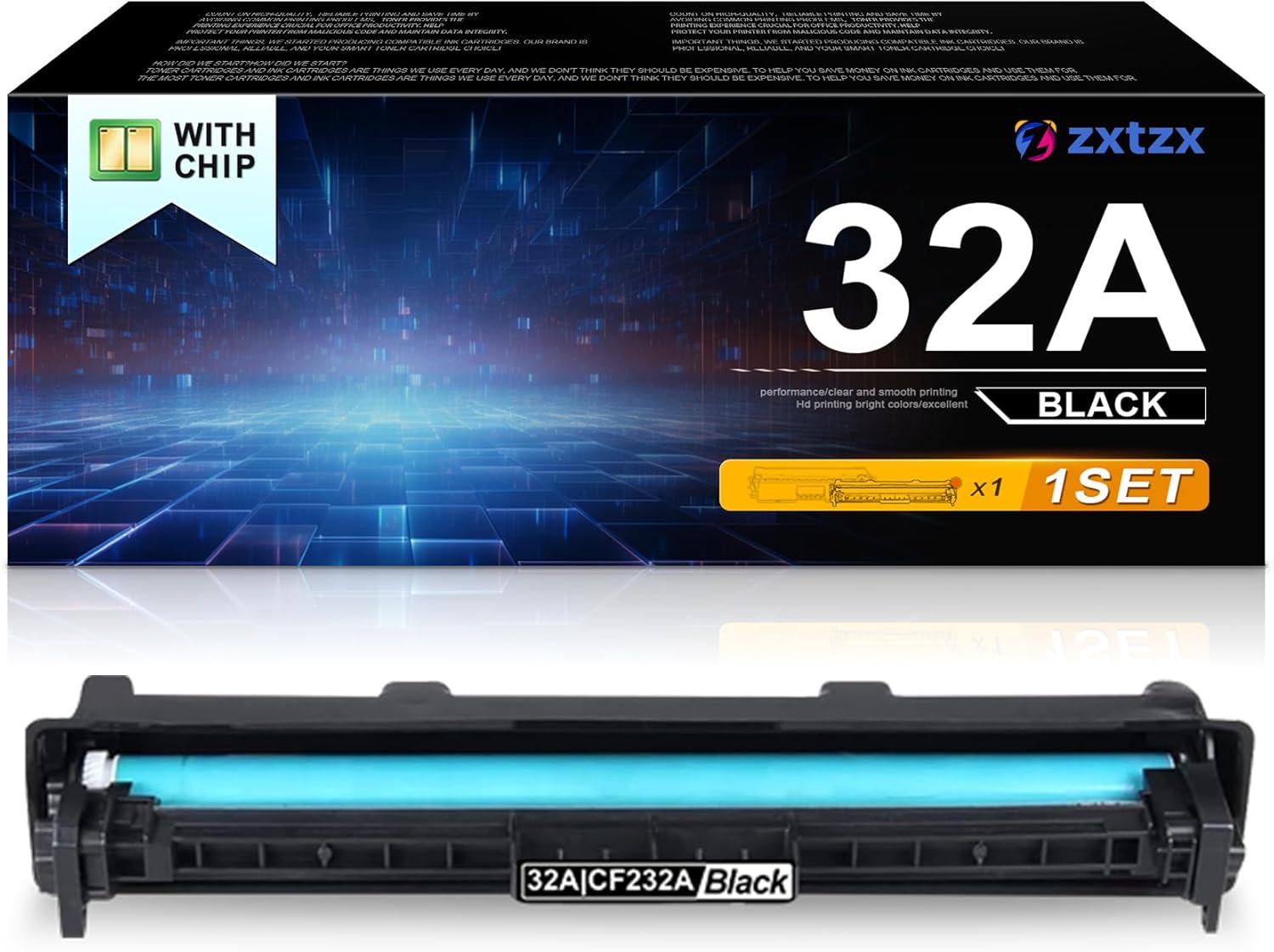 32A CF232A Black-Drum | 30A CF230A Toner-Cartridge | Replacement for HP 32A Drum Unit CF232A Compatible with Laser Pro M203 Series, Pro MFP M227fdn, M227fdw Printer (Combo Pack)