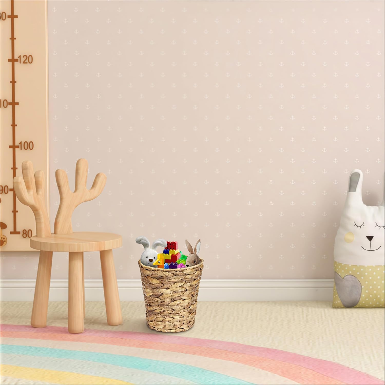 Wicker Waste Basket for Bedroom, Trash Can, Rattan Wastebaskets, Small 1 Gallons (2 Pack)