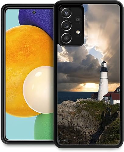 CARLOCA Funda compatible con Samsung Galaxy A32 5G, diseño gráfico de identidad de nubes de faro, a prueba de golpes, antiarañazos, de acrílico duro