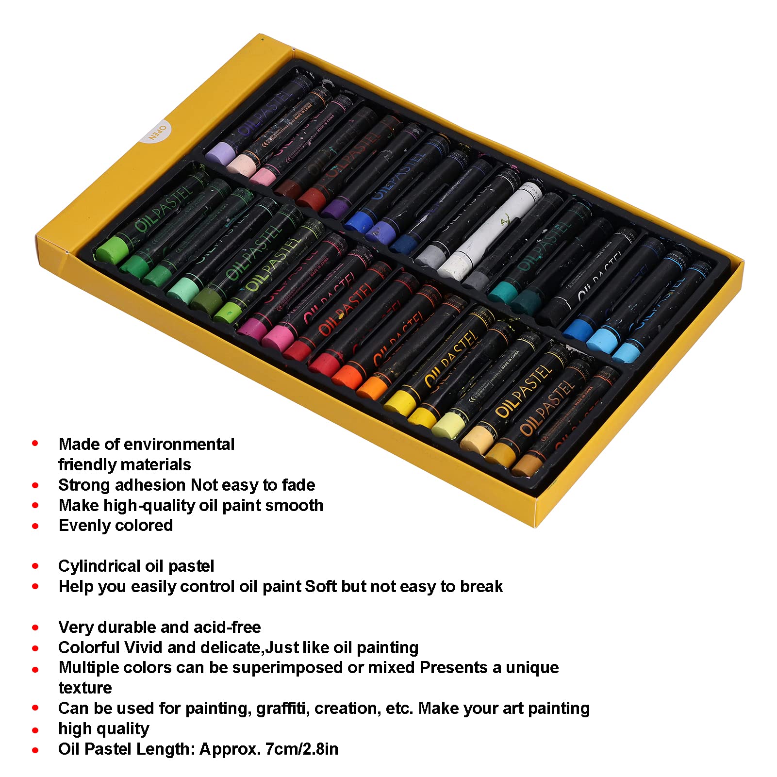 Crayons Oil Paint Sticks, Oil Pastels Colorful Good Performance for Painter for Home (36 Colors)