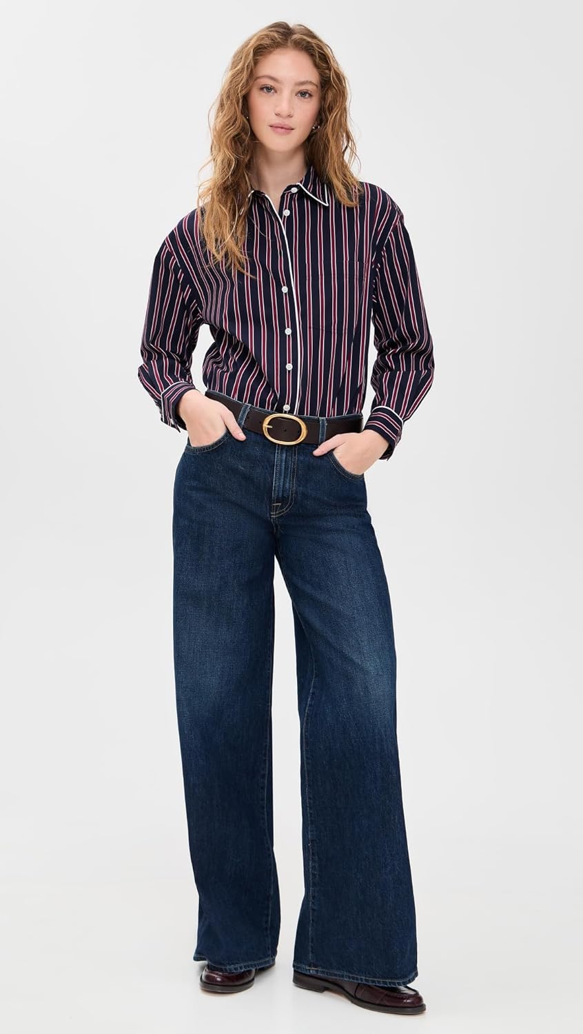 Madewell Women's Long Button Up Shirt in Stripe Poplin - Image 5