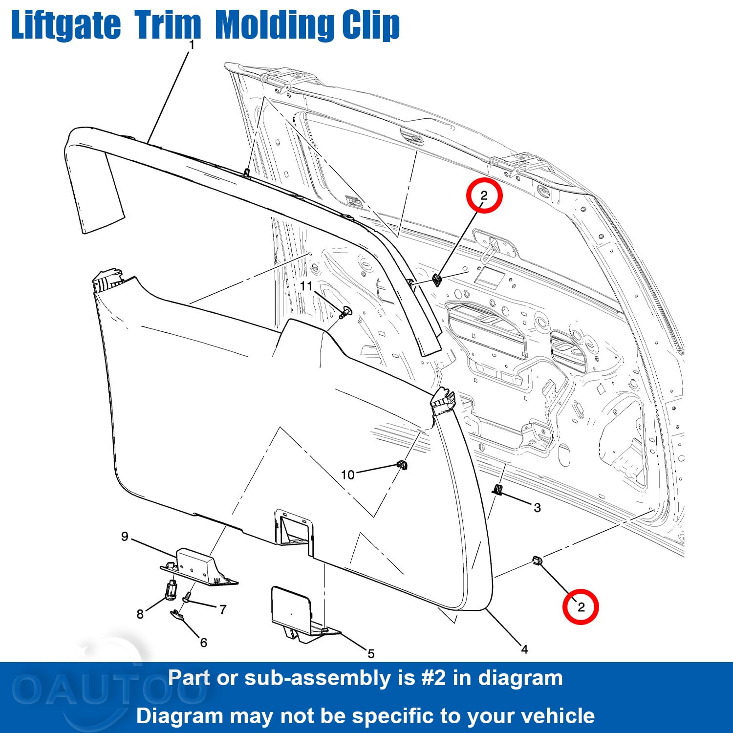 Snapklik.com : OAUTOO 20pcs Interior Trim Molding Clip