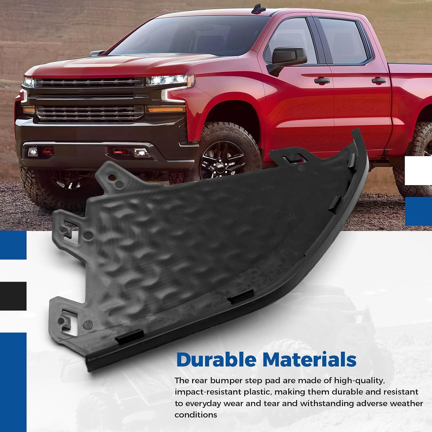 Rear Bumper Step Pad Driver Side 84227858 Compatible with GM Chevy Silverado 1500 2019-2022, Corner Step Pad