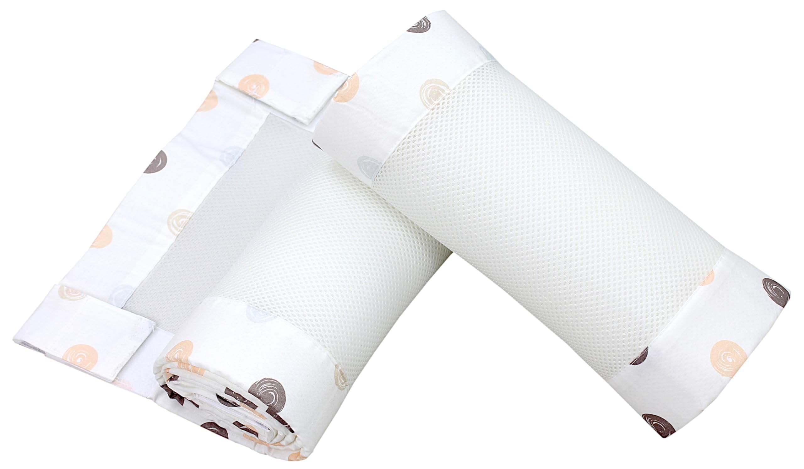 TupTam Protezione Paracolpi per Lettino Nido per Neonati Traspirazione Air Mesh 2 Pack, Puntini Pastello, ca.128 x 30 cm (per Lettino 140x70)