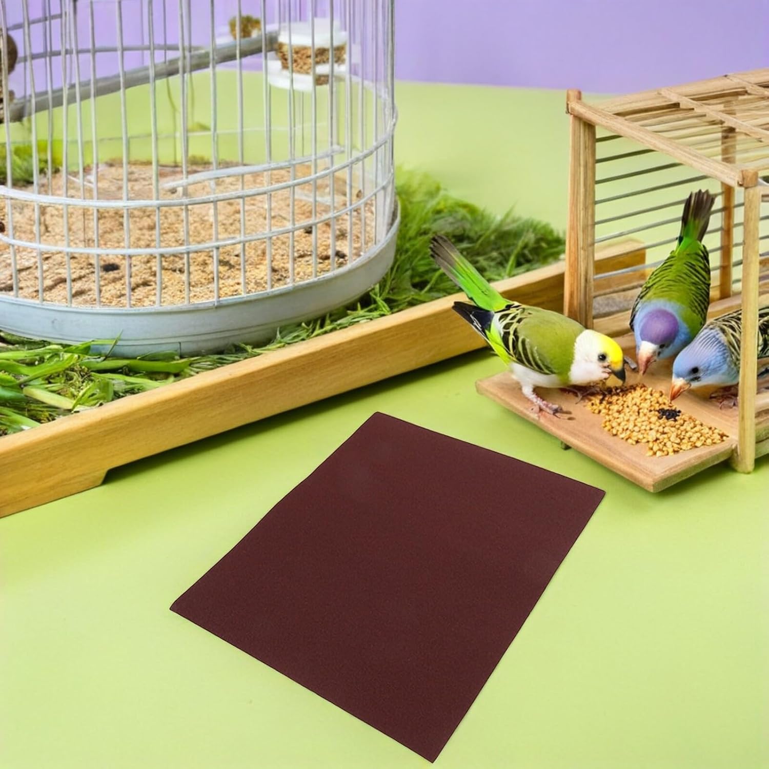 20pcs Bird Sandpaper for Claws and Cage Liner, Gravel Paper Mat 220x270mm for Parrot Beak and Claw Grinding, Replacement Sanding Sheet for Pet Parakeets and Finches