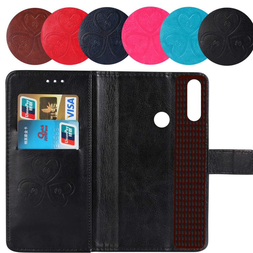 TienJueShi Rosa Premium Retro Stand Portafoglio Telefono Caso per XGODY