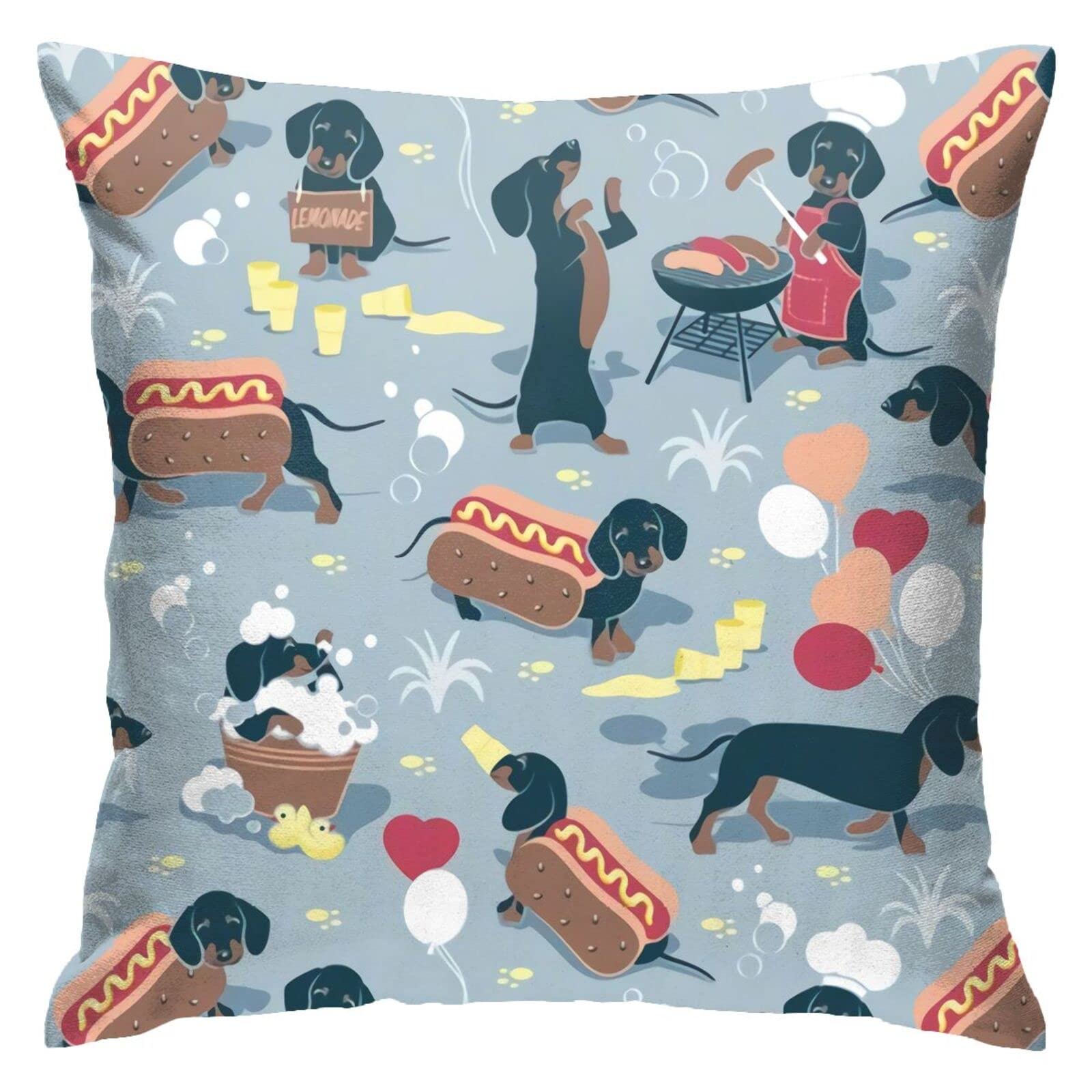 HUYGD Throw Pillow Cover Dachshund Sausage 45X45Cm Pillow Case Fashion Throw Pillow Case Abstract Pillowcase For Car Decor Home Decorative Bedroom