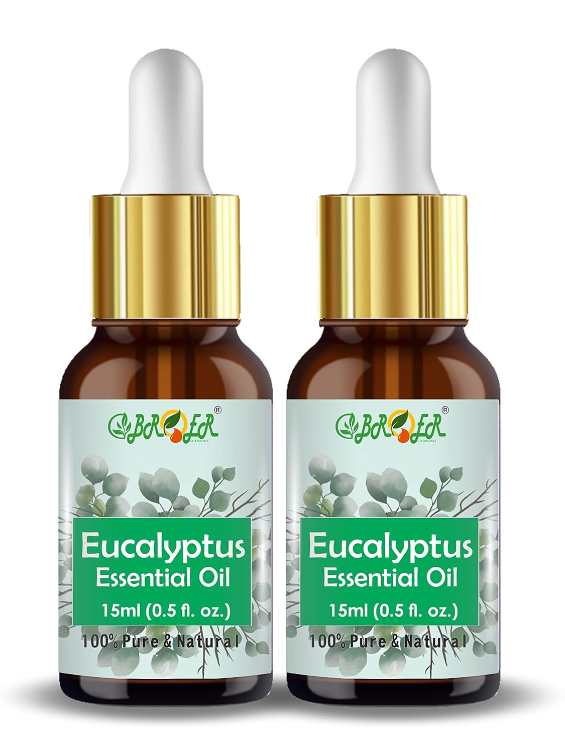 BROER Eucalyptus (Nilgiri) Essential Oil (15ml + 15ml) 100 Pure