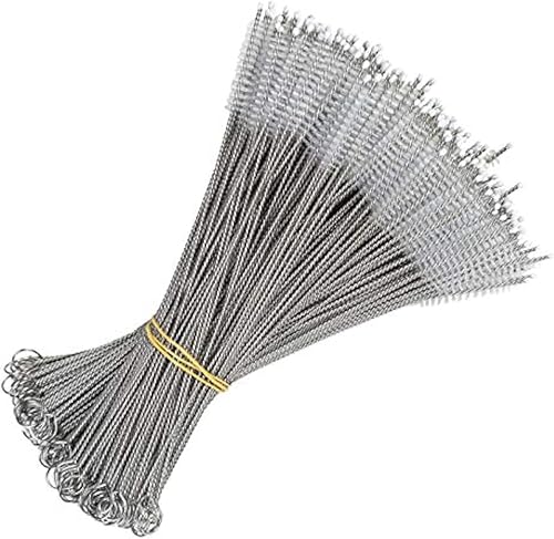 Paquete de 50 cepillos de limpieza para pajitas de acero inoxidable y cepillo de limpieza para popotes de batidos, reutilizable, lavable, apto para