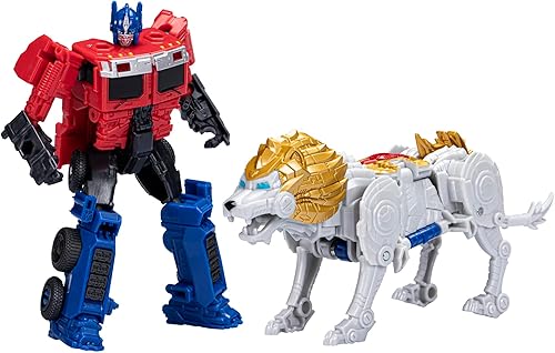 Transformers Rise of The Beasts Movie, Beast Alliance, Beast Combiners, paquete de 2 juguetes Optimus Prime y Lionblade Toys, a partir de 6 años, 5
