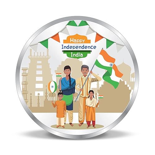 Precious Moments BIS Hallmarked Happy Independence Day 999 Pure Silver Coin by ACPL available in 10,20,50,100 gram.