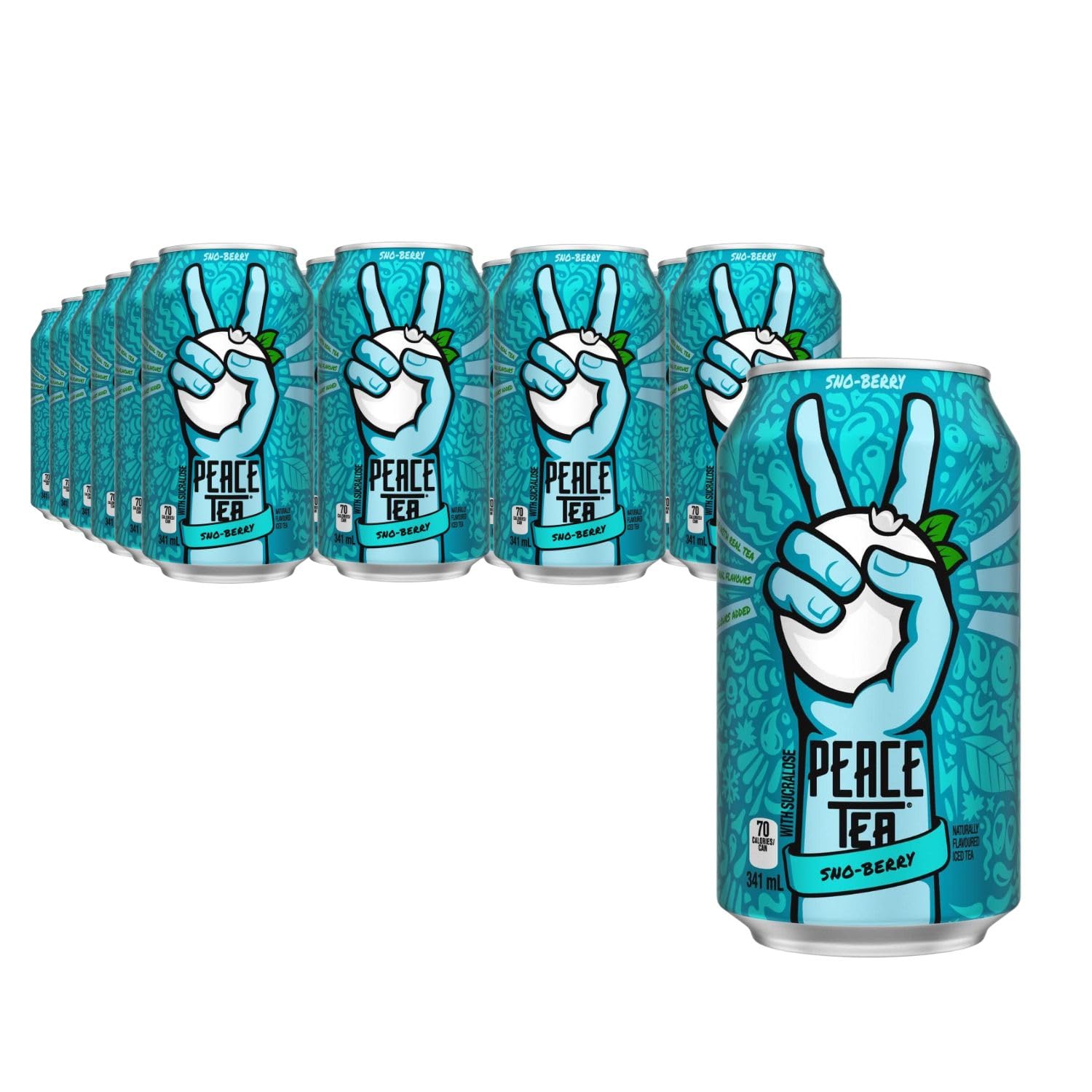 TRENDNSAVE Peace Tea Sno Berry - NO Preservatives, Made with Real Tea, and Natural Fruity Flavor - Pack of 24 Iced Tea Cans, 341 mL/11.5 fl. oz (Shipped from Canada)