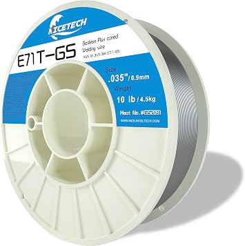 Gasless Flux Cored Welding Wire, Carbon Steel, E71TGS. 035-Diameter, 10 Pounds Spool, Silver, Package of 1