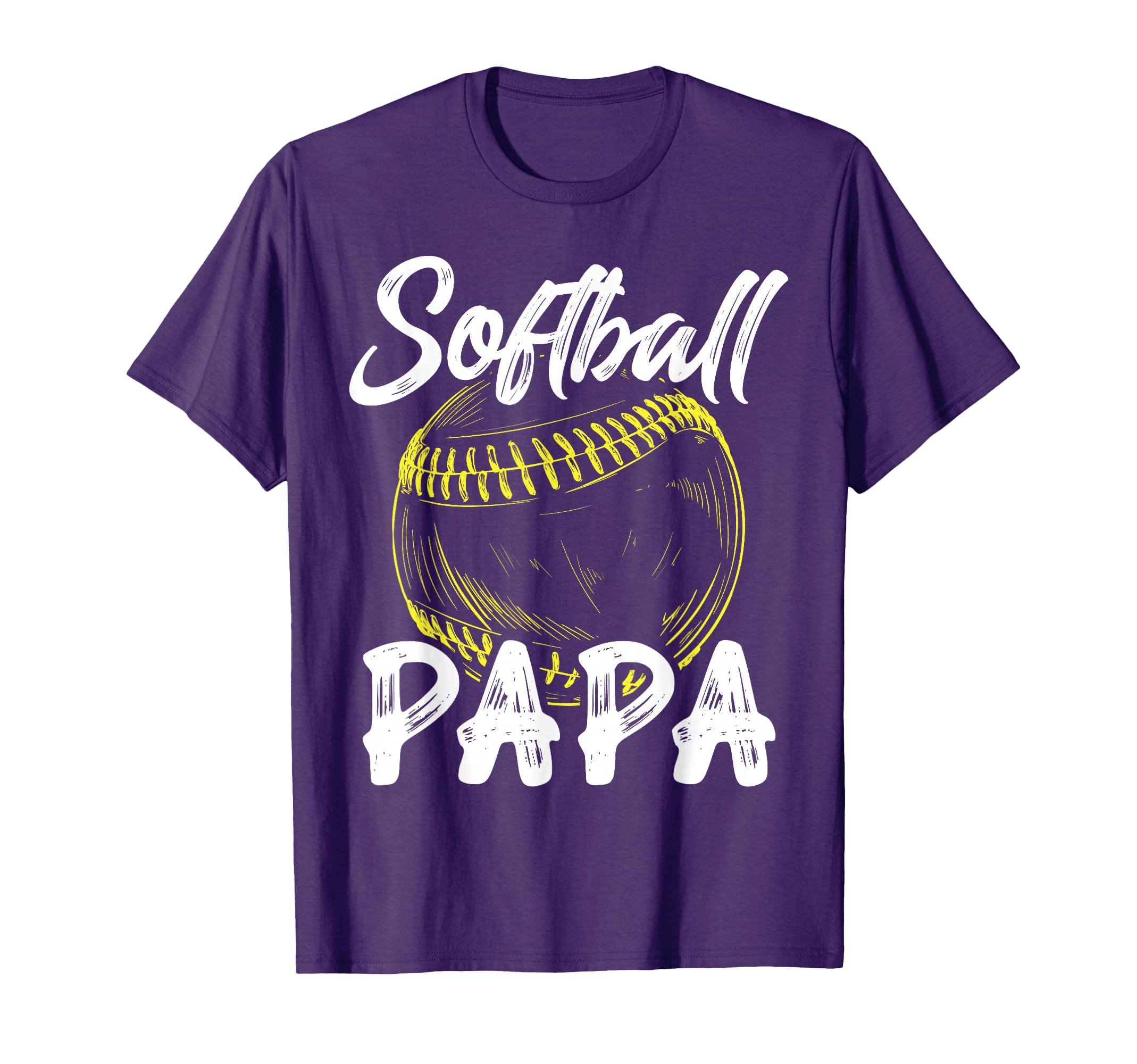 Softball Papa For Men Family Matching Players Fathers Day T-Shirt