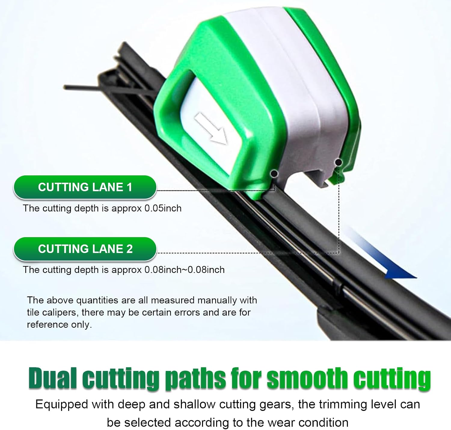 1 PC Car Wiper Blade Restorer Tool, Windshield Wiper Quickly Repair Tool, Cleaning Windshield Blade Cutter Repairer, Universal for Most Cars, Trucks, SUVs (Green)