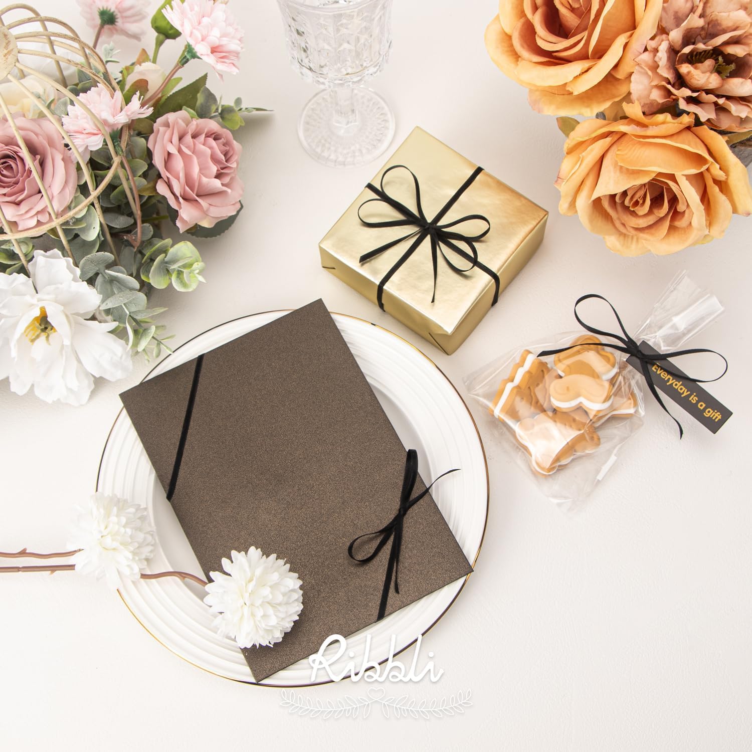 Ribbli Double Faced Black Satin Ribbon,1/8” x Continuous 50 Yards,Use for Bows Bouquet,Gift Wrapping,Floral Arrangement - Image 4