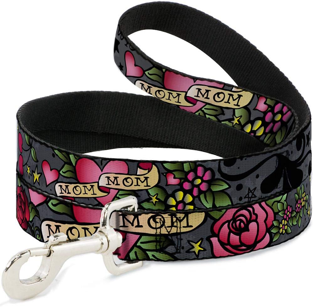 Dog Leash Mom Mom Gray 4 Feet Long 1.5 Inch Wide