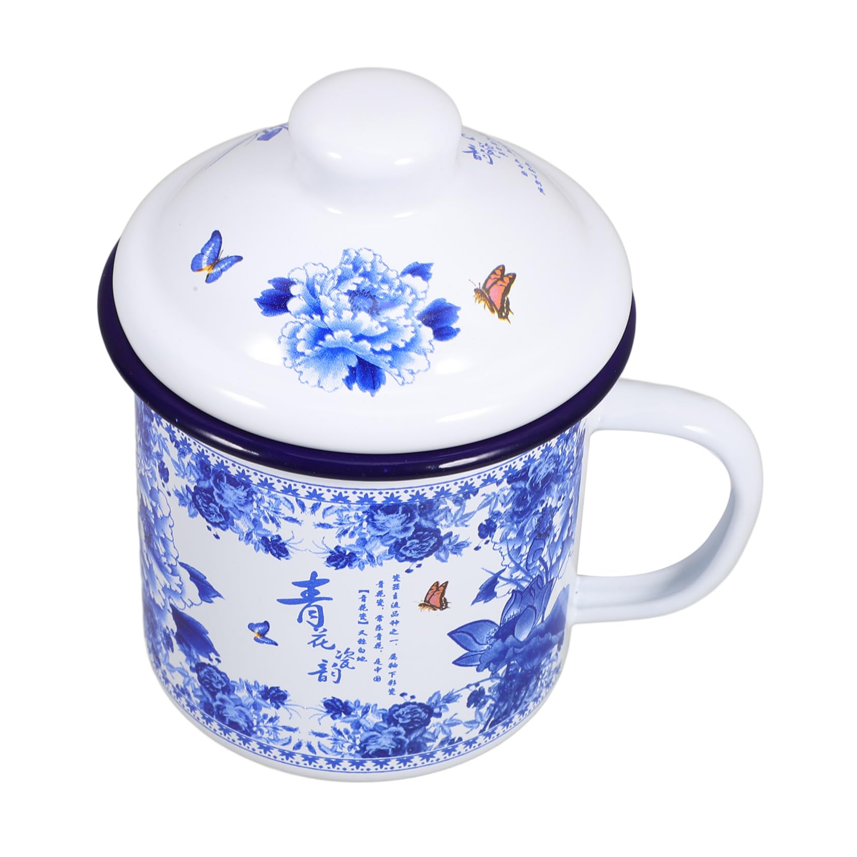 Gatuida 2stücke Tee Und Kaffeebecher Mit Deckel Aus Emaille Praktischer Trinkbecher Für Zuhause Büro Und Reisen Leicht Und Einfach Zu Reinigen Für Tee Und Kaffee