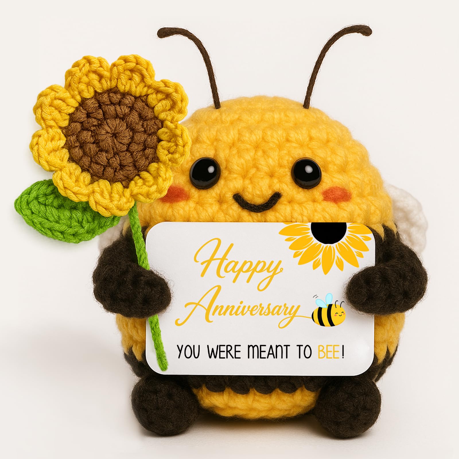 Farbeele for Her Him, Positive Handmade Crochet I Love You Bee, Unique Romantic Wedding for Wife, Emotional Support Crochet Valentines Present, Cute Decor