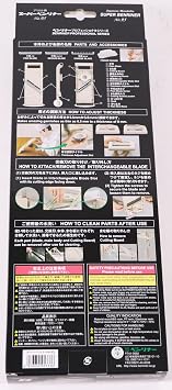 Benriner Pressioneller Japanese SUPER Mandolin Vegetable Grater 95 mm Cutting Width 3 Different Interchangeable Blades Stainless Steel and Finger Protection Vegetable Spaghetti