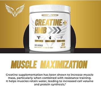 Creatine HMB - HMB Creatine - for Muscle Growth, Increased Strength, Enhanced Energy Output, and Improved Athletic Performance - 30 Servings - Unflavored