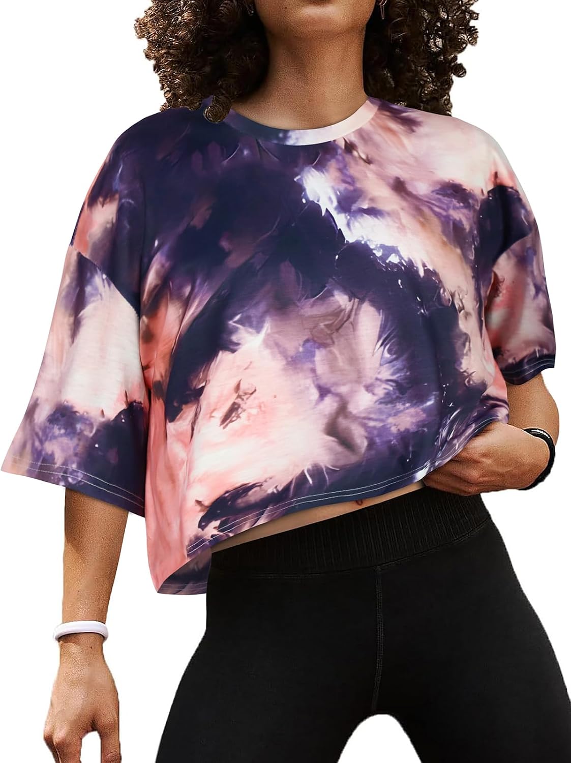 Summer Crop Tops for Womens Casual Half Sleeve Top Loose Fit Short Sleeve T Shirts Workout Oversized Tees 2026