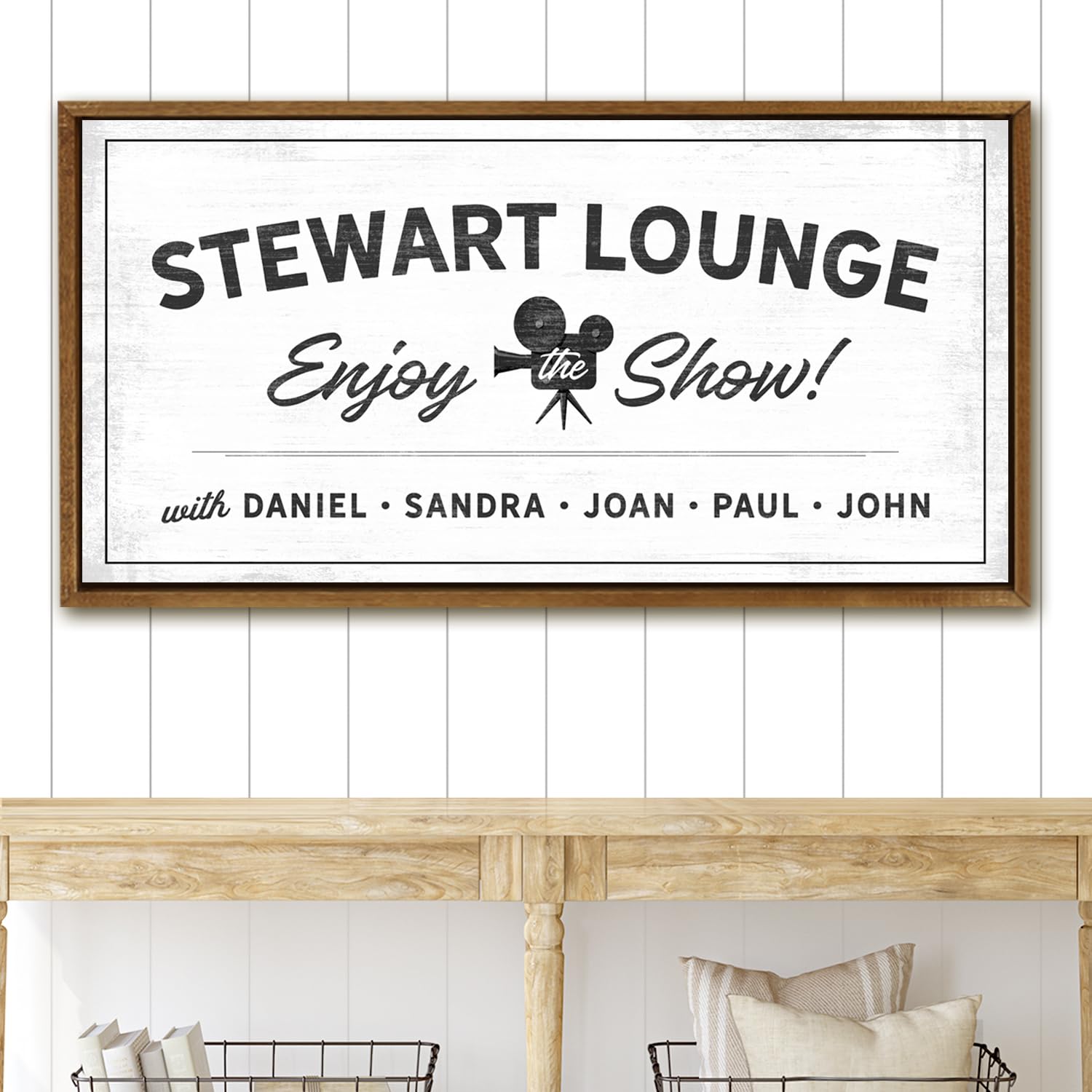 Custom Big Personalized Movie Night Theater and Lounge Sign Framed Canvas Wall Art for Theater Game Room Decorations 10