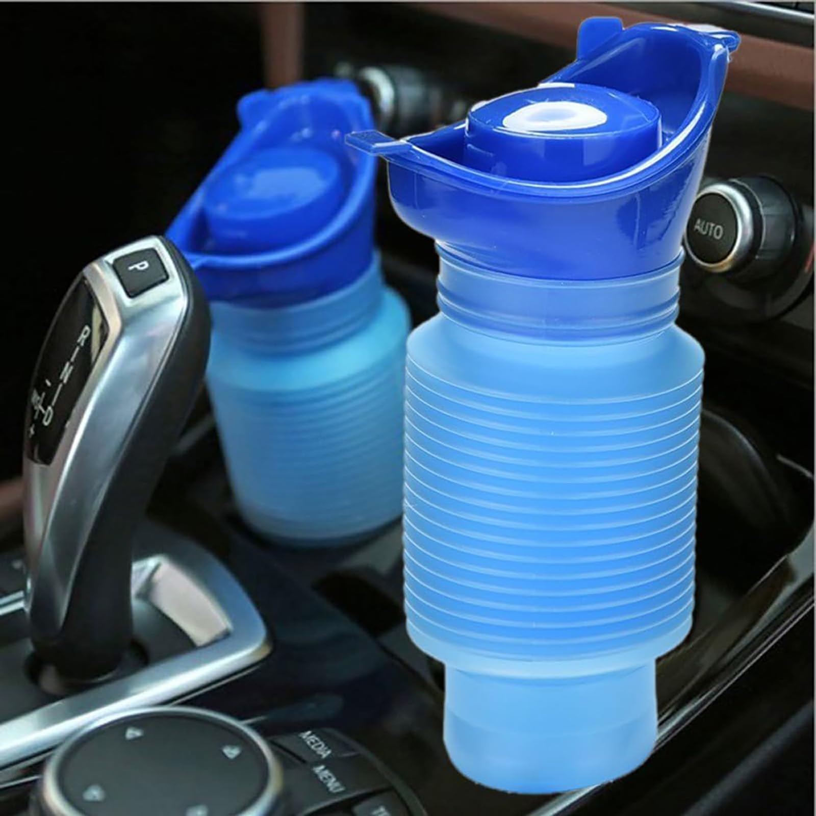 Lot de 2 urinoirs Portables d'urgence, Urinoir Rétractable, Urinoir Homme Femme Portable, Mini Toilette Portable pour Camping, Bouteille Urine Réutilisable, pour Le Camping, la randonnée