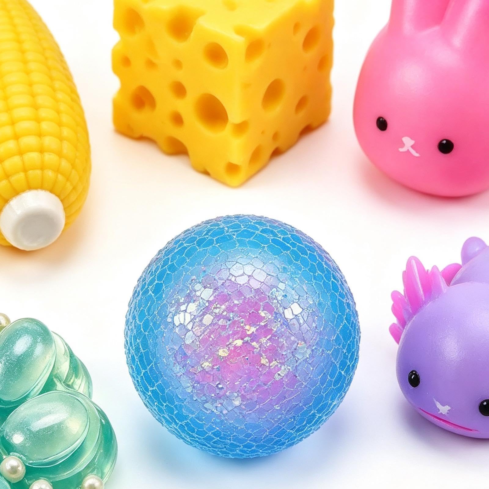 Zabawki sensoryczne Fidget 7 Sztuk śmiesznych miękkich : truskawka, | Elastyczne relaksujące gadżety, dekoracja stołu Na Nagrody Klasowe Prezenty Do Skarpet Upominki Na Przyj