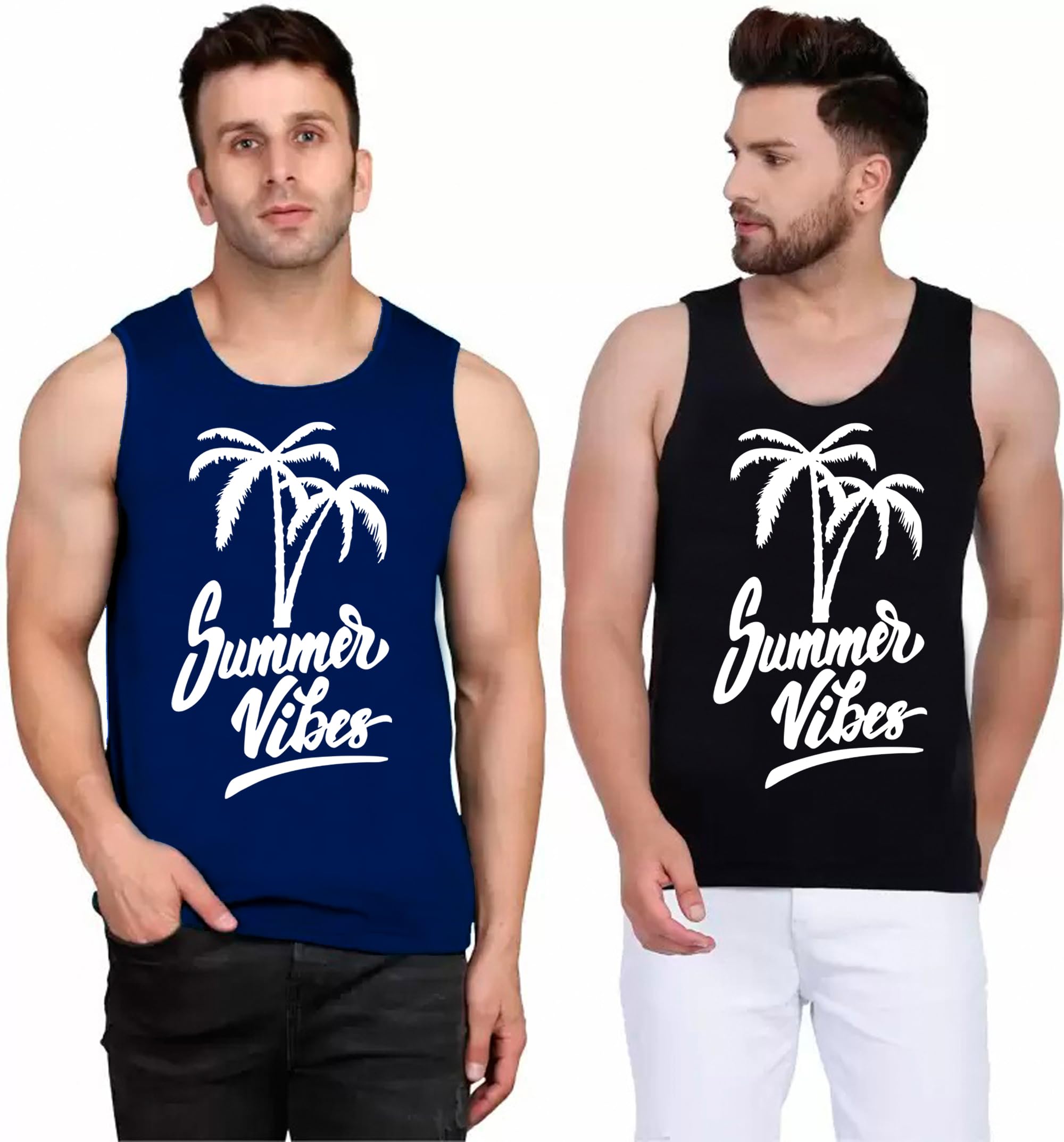 Men's Summer Vibes Printed Sleeveless Vest, Pack of 2-picture-40