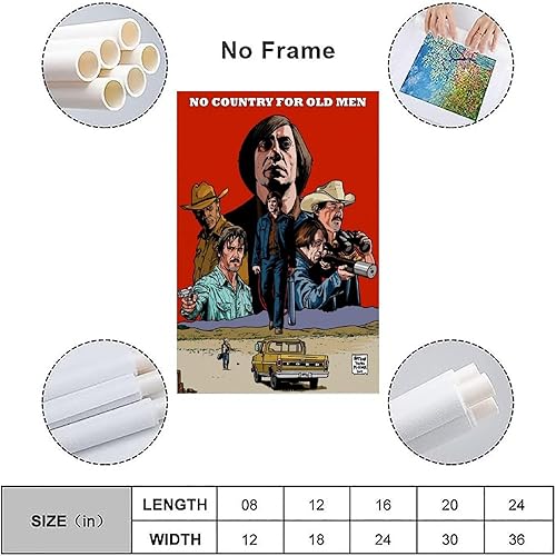 Miniatura 3 de Póster de película para fanáticos de No Country for Old Men para dormitorio, lienzo estético, decoración de pared, 12 x 18 pulgadas (11.8 x 17.7 in)