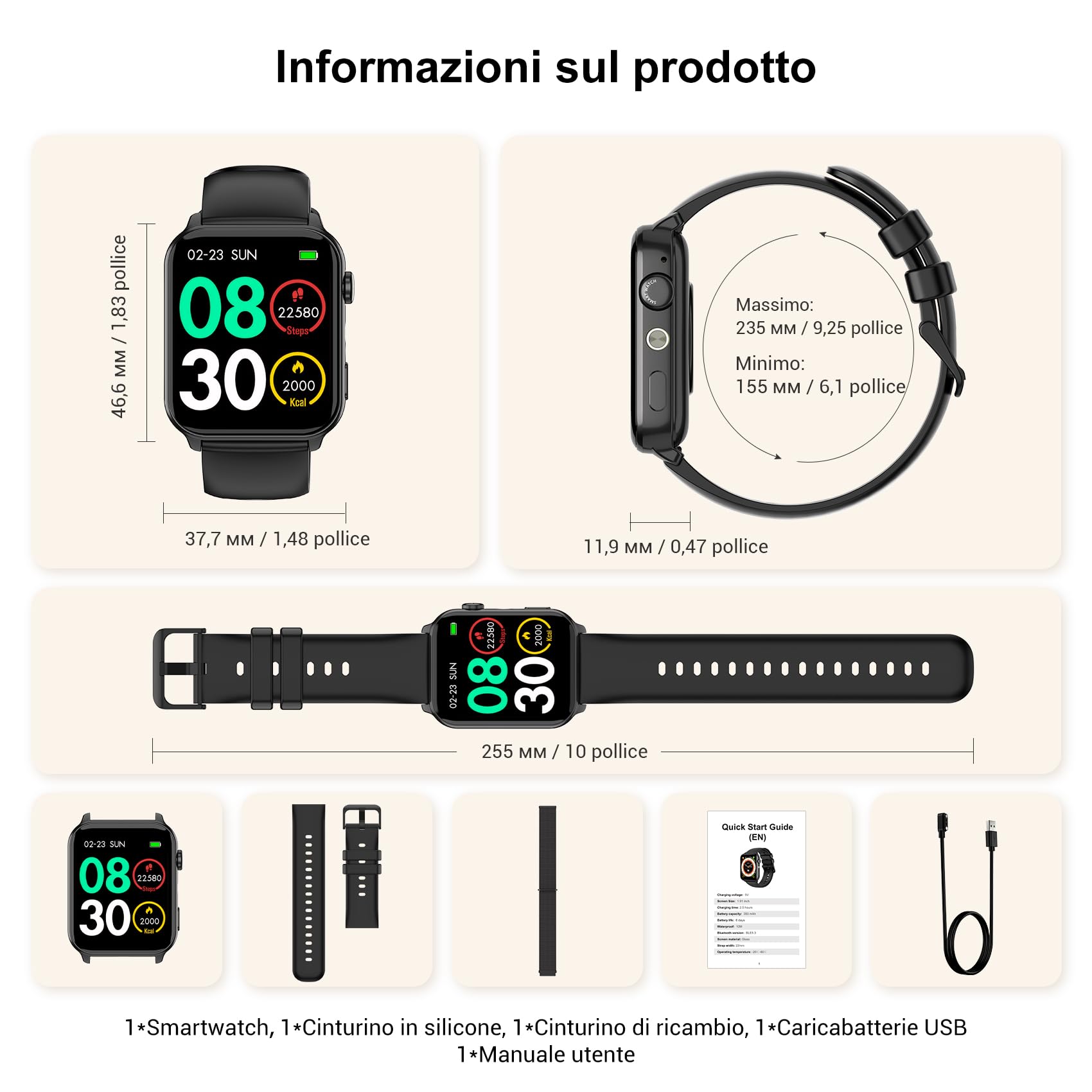Smartwatch Uomo Militare, 1.45" Bluetooth, Torcia e Bussola | Batteria 960mAh, 120+ sport, monitoraggio cuore e SpO2 24/7, IP68, compatibile iOS/Android