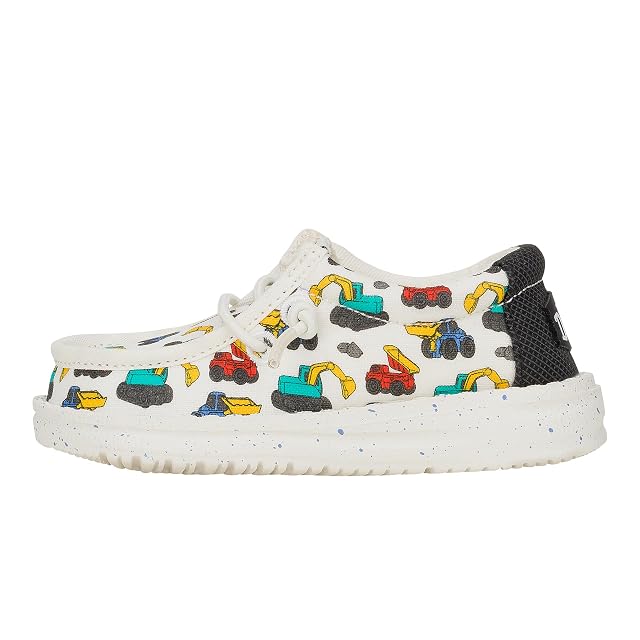 HEYDUDE HEYDUDE Boy's Toddler Wally Trucks Slip On Loafer, Ivory/Multi Size 5