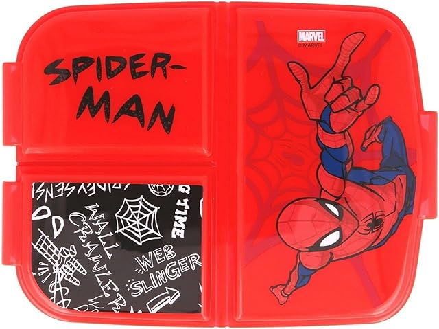 Spiderman red Design Kids Character 3 Compartment Sandwich Lunch Box School