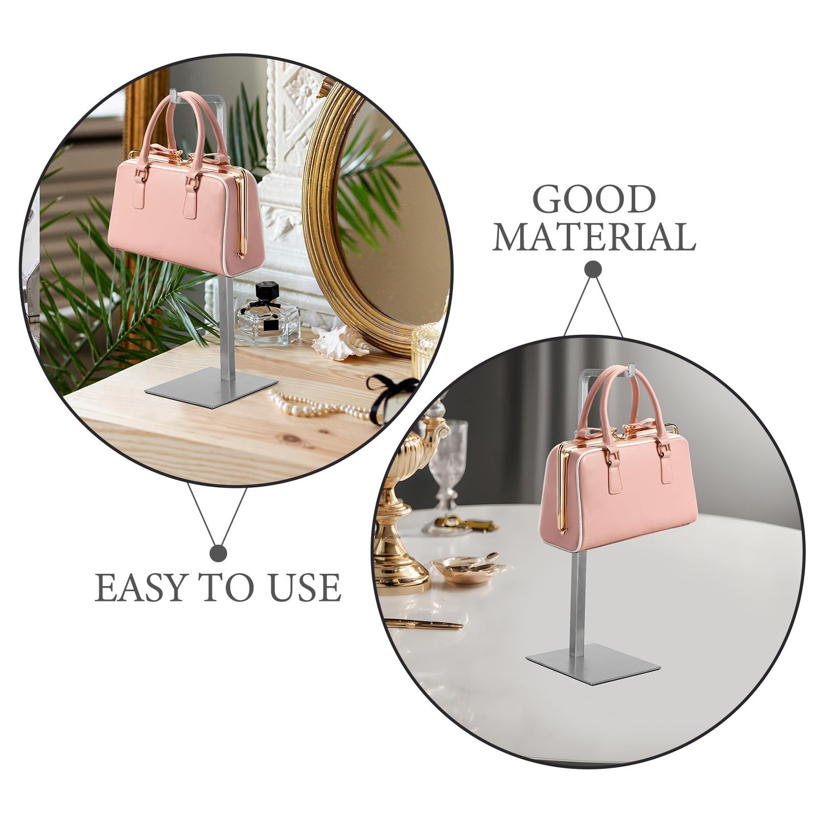 PRETYZOOM 2 Piezas Soporte para Bolso de Acero Inoxidable, Altura Ajustable